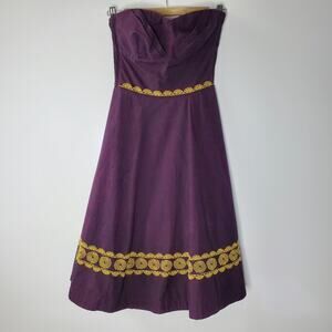 Girls from Savoy Aubergine Sky Strapless Embroidered Dress  Size 2 - Small